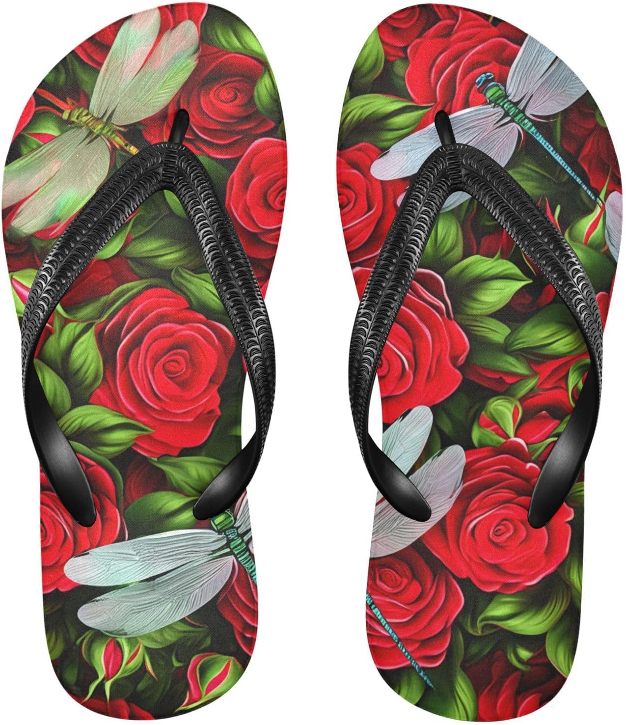 

Вьетнамки Dragonfly Rose Scarlet для пляжа и душа, резиновые нескользящие летние шлепанцы для женщин и мужчин, для прогулок Sinestour