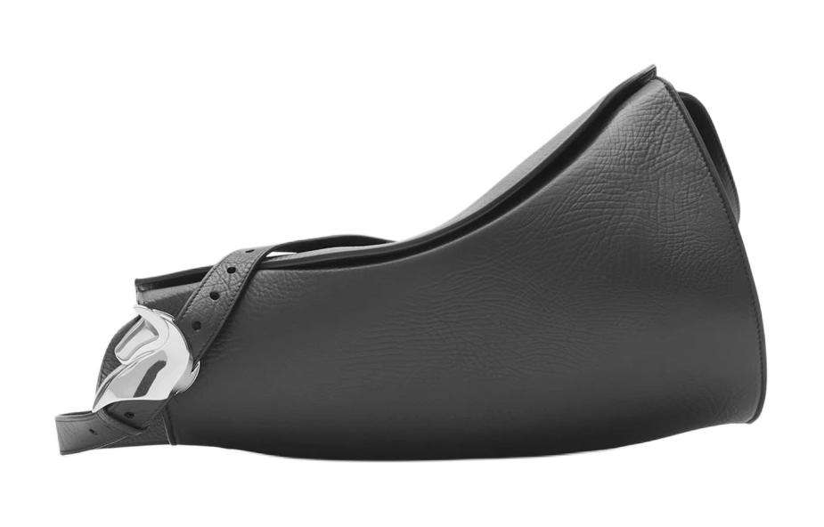 

Кожаная сумка-кроссбоди через плечо женская шиферного цвета Burberry