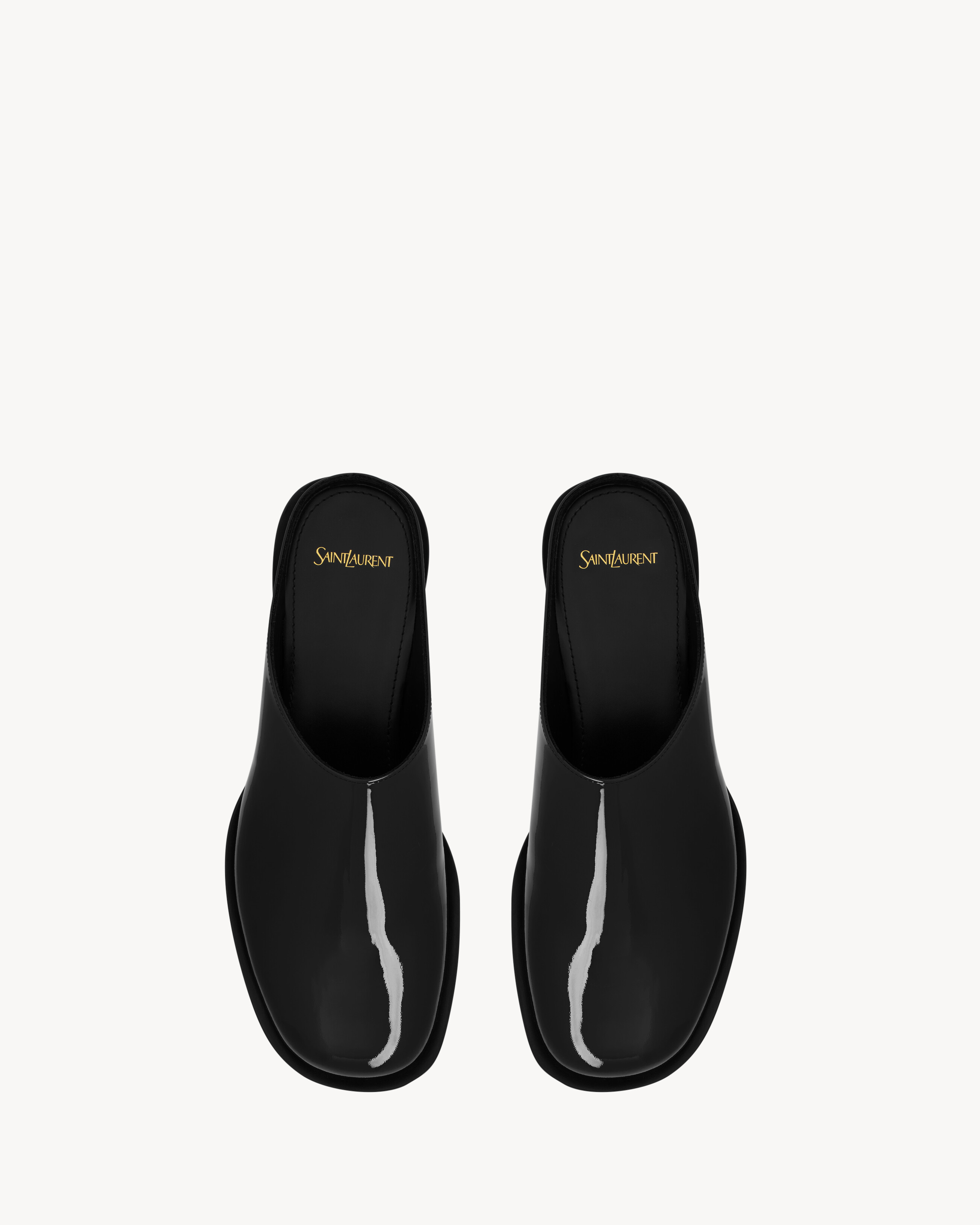 Мюли ANGUS из лакированной кожи SAINT LAURENT, черный — фото 2