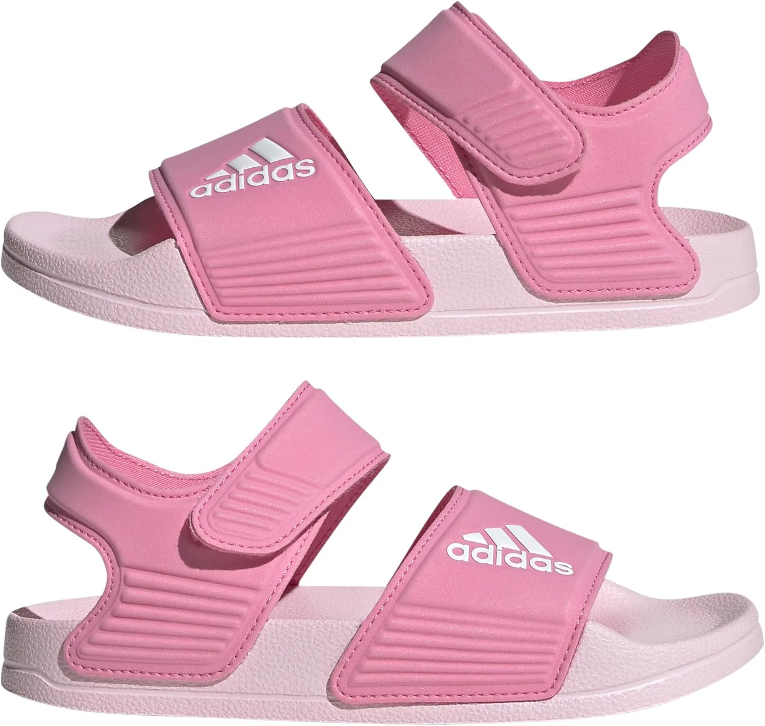 Сланцы Adidas Kids Adilette, розовый/белый — фото 3