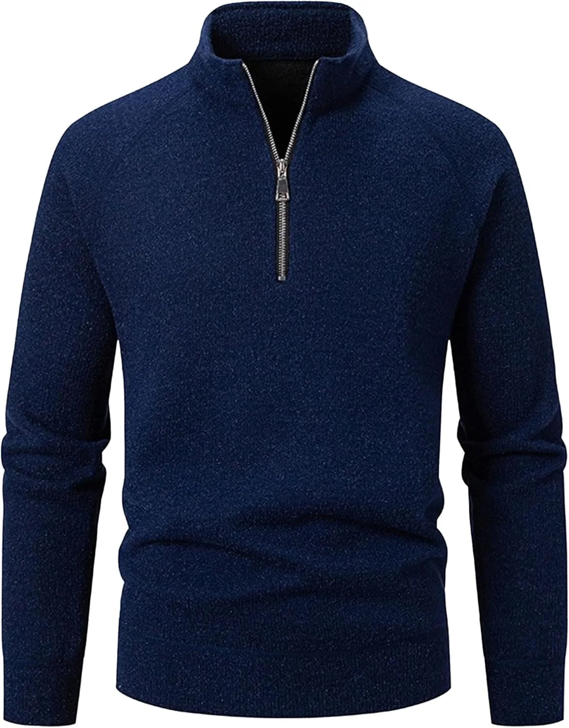 

Мужской свитер-поло с воротником-стойкой и молнией на четверть Slim Fit DGHM-JLMY