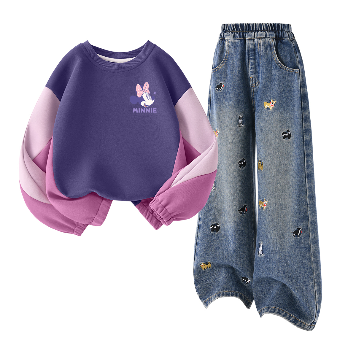 Детская повседневная спортивная одежда Disney, Dile Play K Hibiscus Pink+Solid Color Denim Blue — фото 4