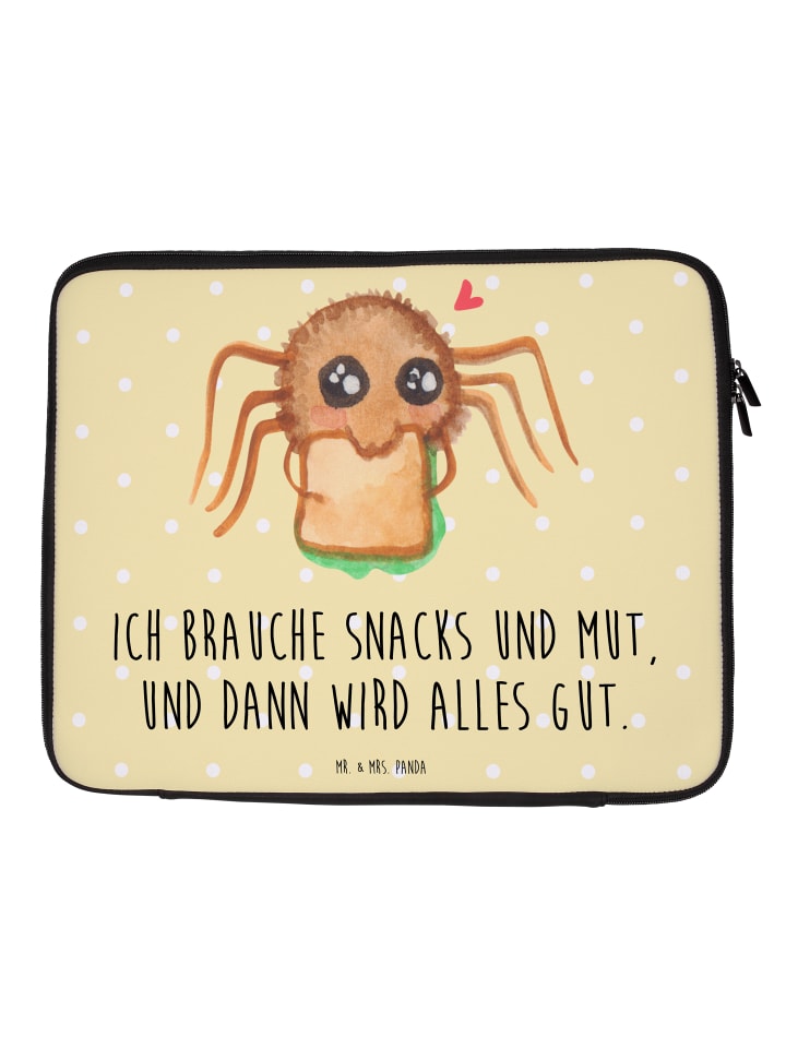 

Mr. & Mrs. Panda Сумка для ноутбука с изображением паука, надписью "Agathe Sandwich" пастельно-желтого цвета