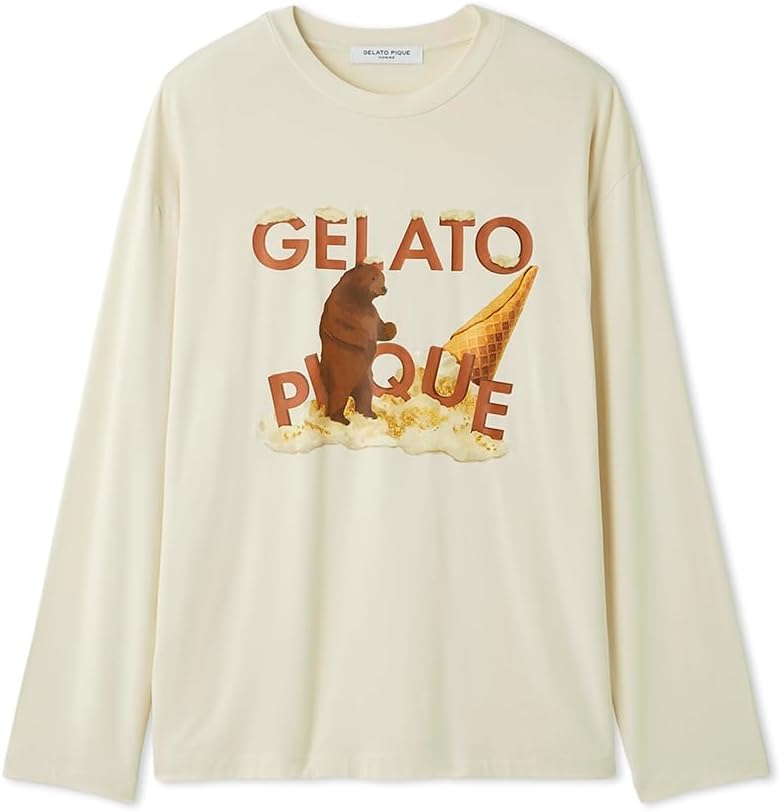 

Футболка из вискозы с принтом медведя Gelato, круглая, PMCT255952, мужская Gelato Pique