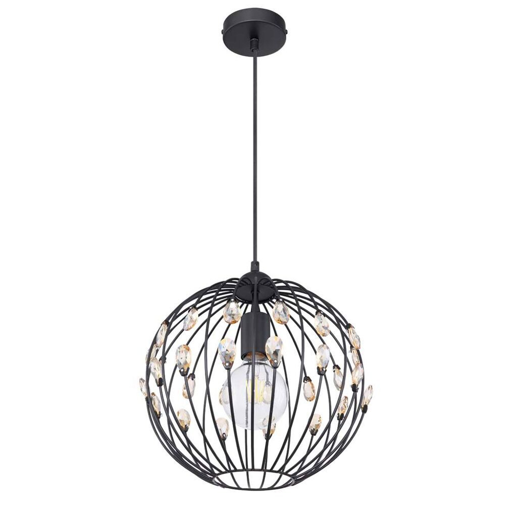 

Подвесной светильник, кристаллы К9, металл, черный, H 120см Globo Lighting