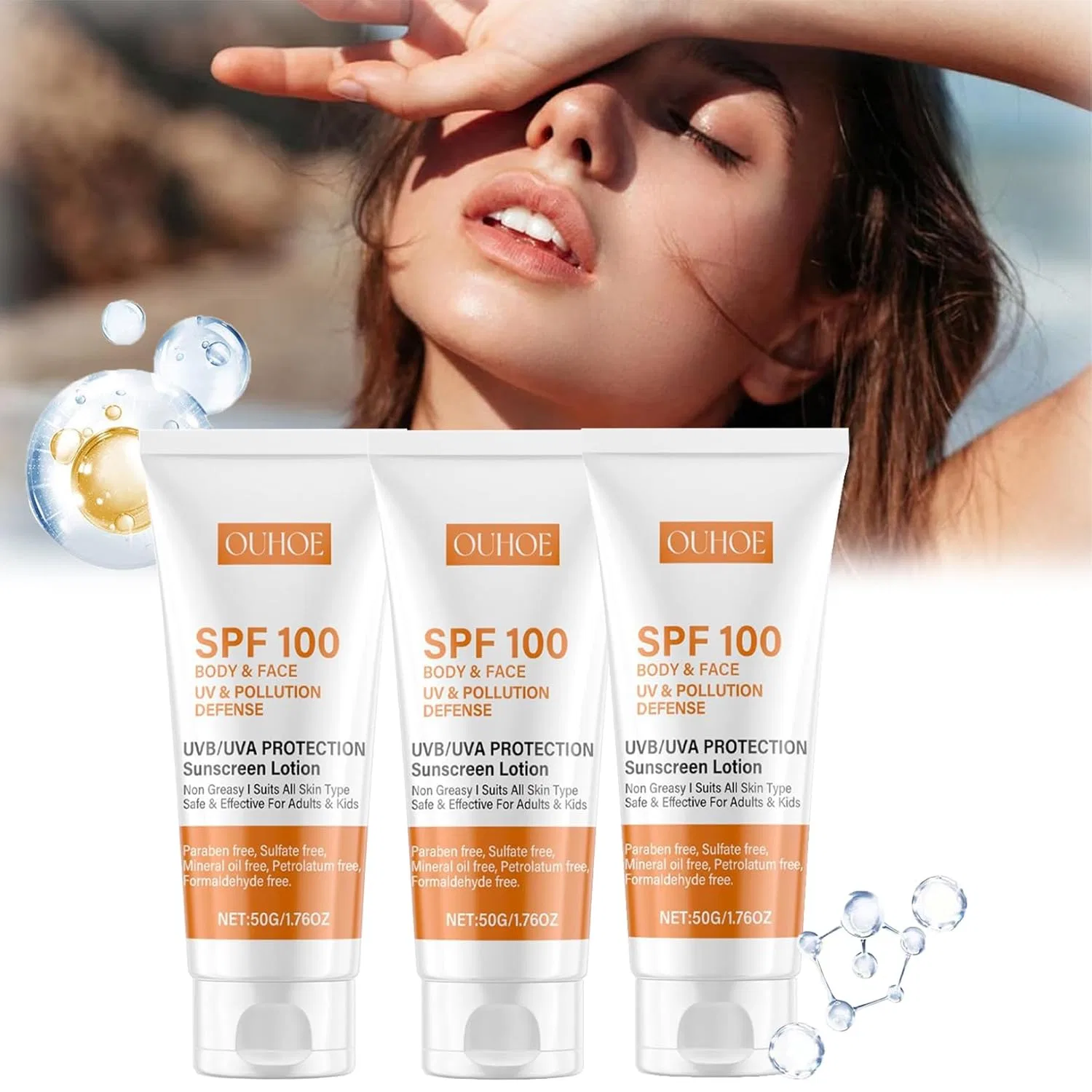 Солнцезащитный крем SPF 100 с защитой UVA/UVB, 3 шт. Orgrul