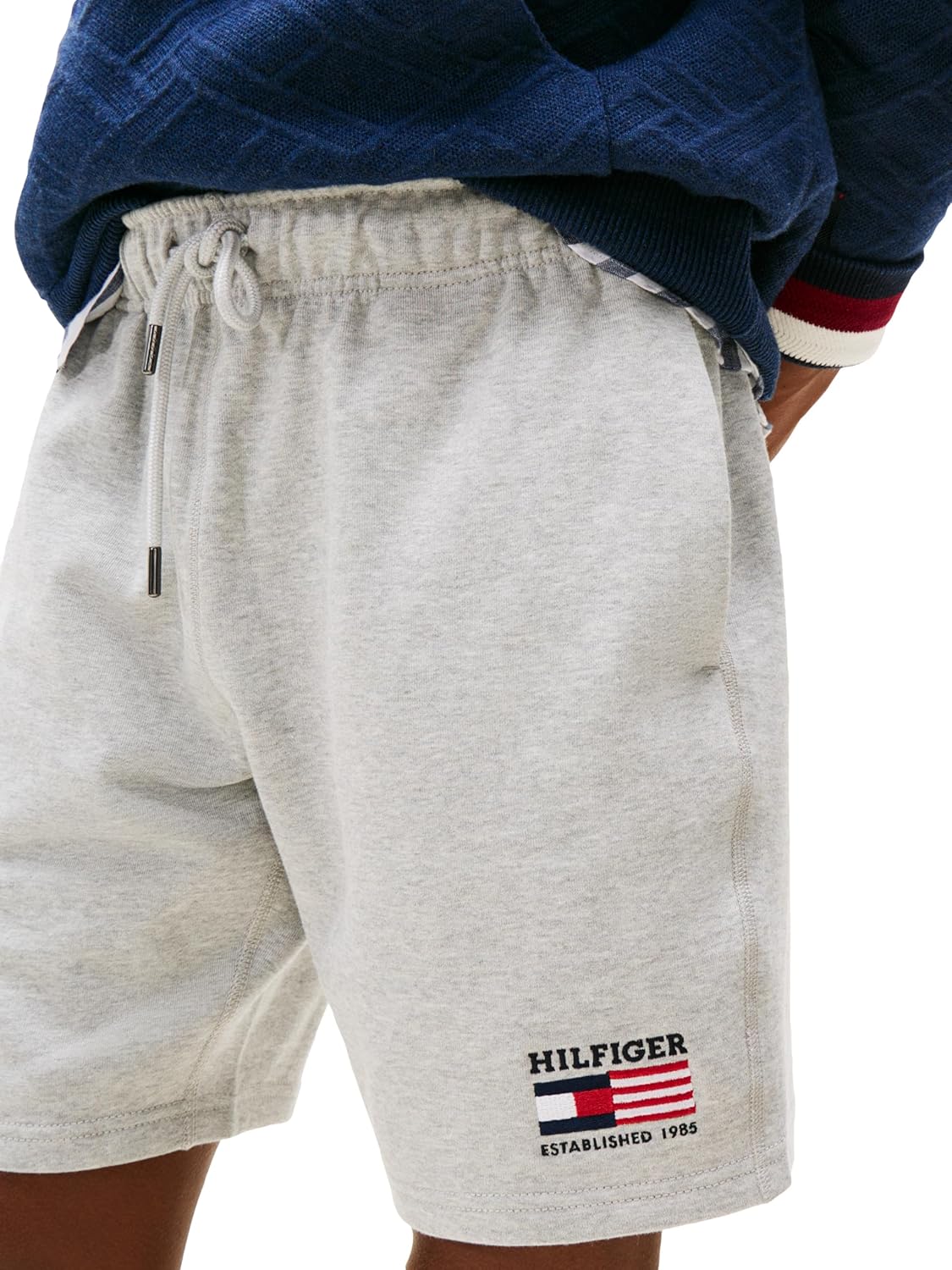 Мужские спортивные шорты Tommy Hilfiger из 100% хлопка со шнурком, Light Grey Heather — фото 2