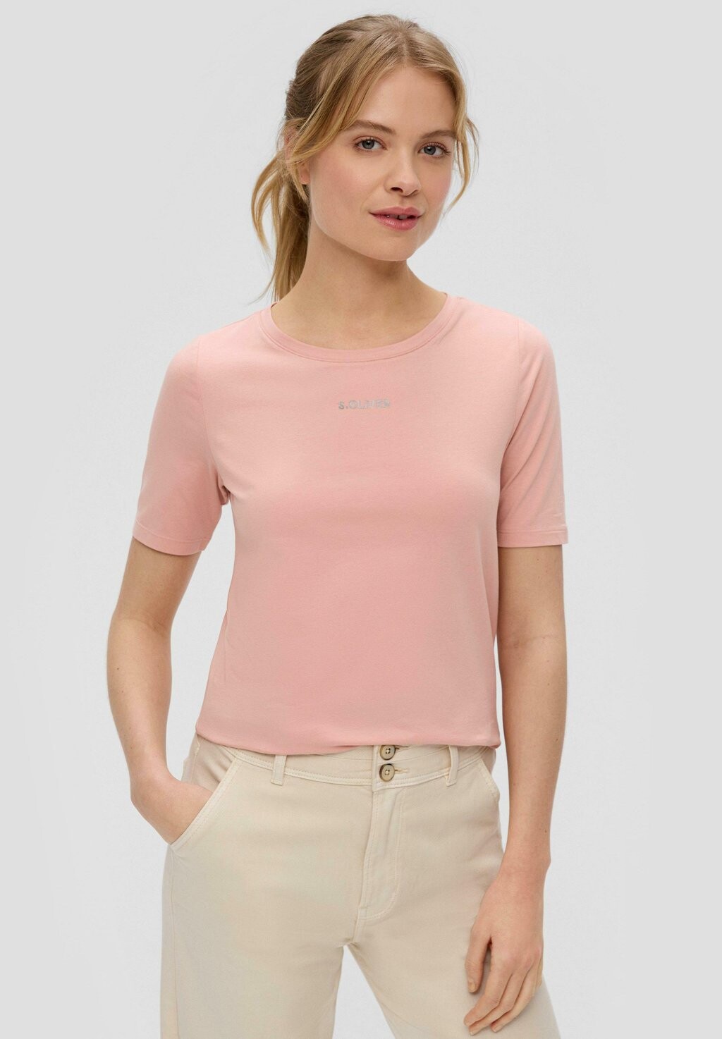 

Футболка базовая MIT LOGOPRINT s.Oliver, цвет rosa