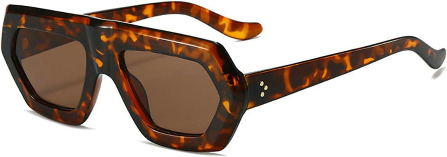 

Женские солнцезащитные очки неправильной квадратной формы с градиентным переходом цвета, защита от УФ-излучения UV400, ретро-очки для мужчин с прозрачными линзами, оправа S65 helena, Leopard