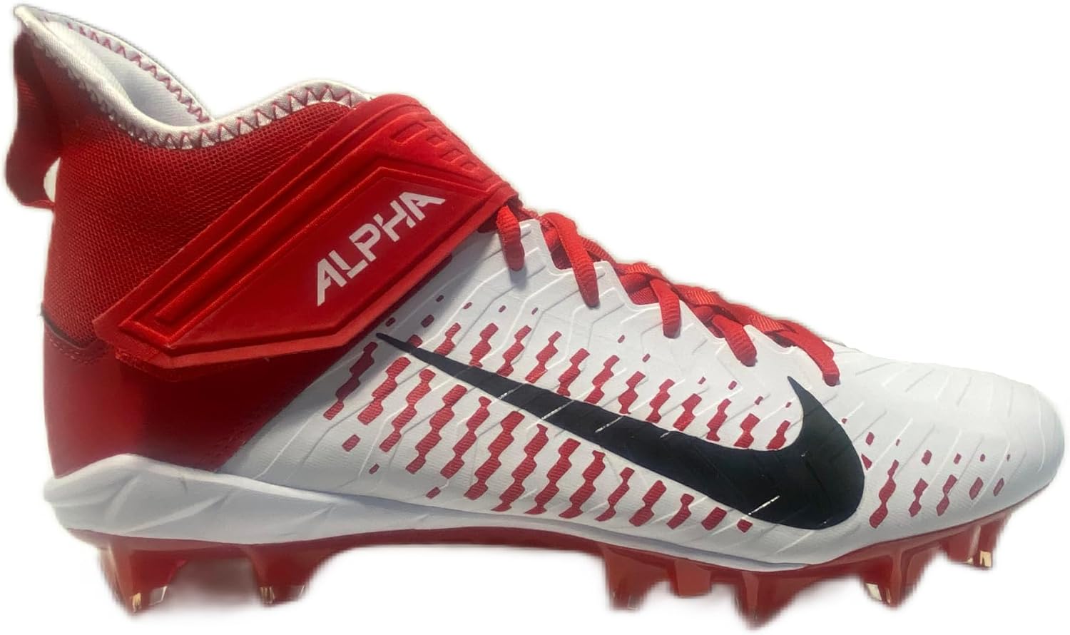 

Футбольные бутсы Nike Alpha Menace Pro 2 D мужские, черно-белые, 7 месяцев США, White/University Red-Black
