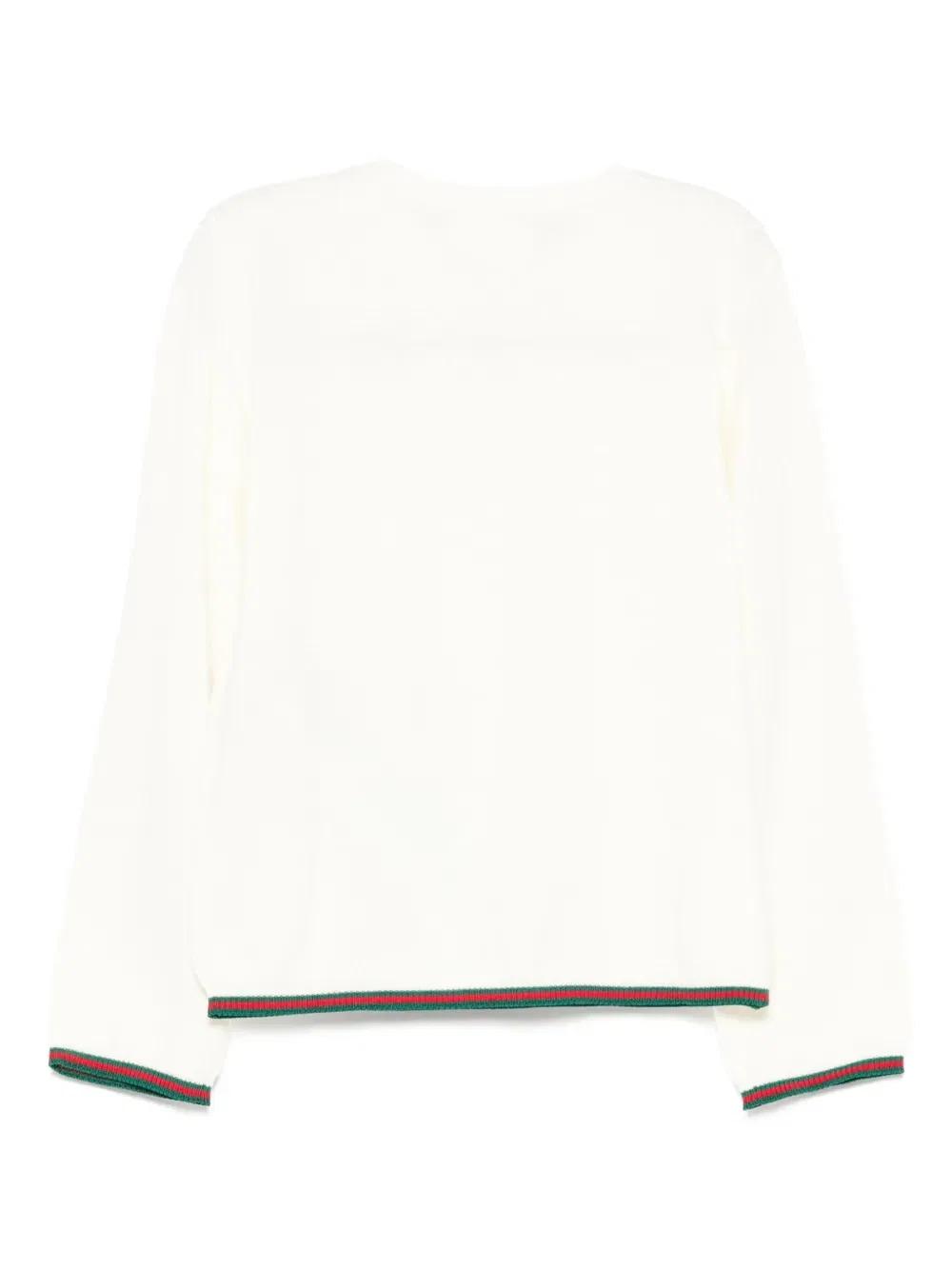 Свитер с контрастной каймой Gucci Kids, белый — фото 2