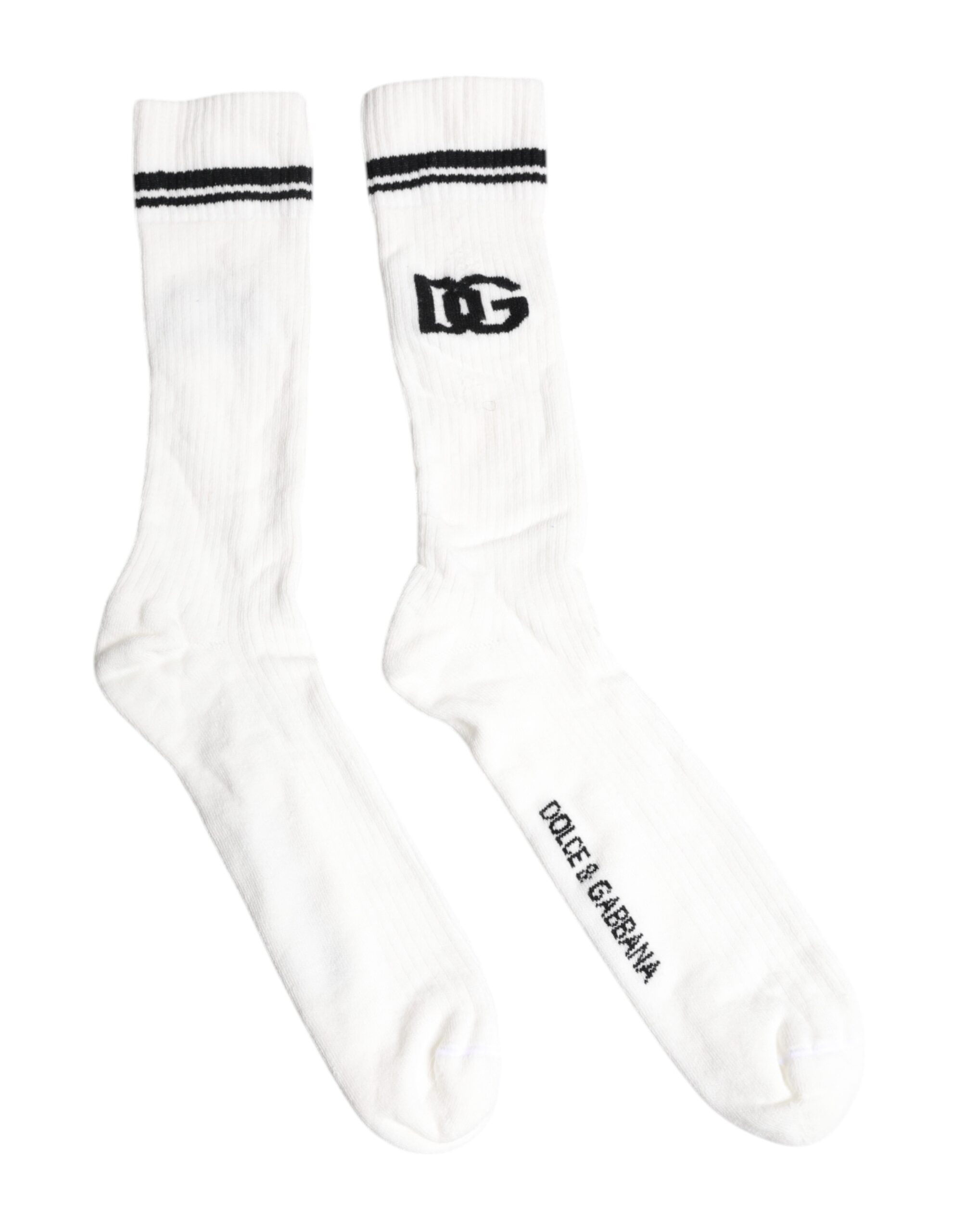 

Белые черные носки с принтом логотипа DG Stretch до середины голени Dolce & Gabbana