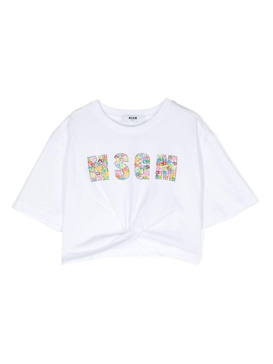 

MSGM Kids футболка с пайетками, белый