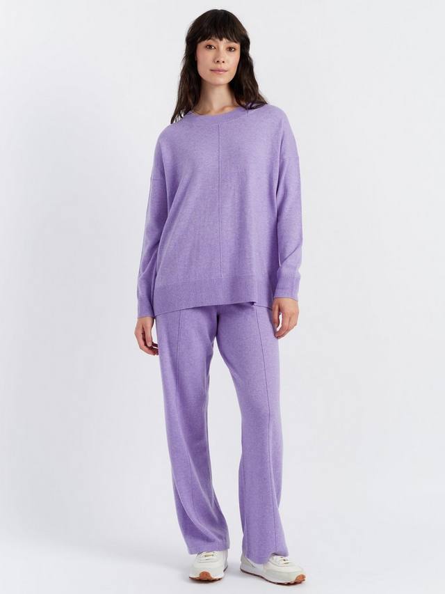 

Широкие брюки из шерсти и кашемира Chinti & Parker, цвет Lilac Melange