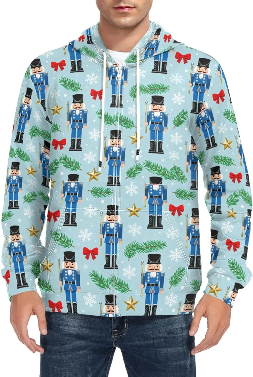 

Мужская толстовка с капюшоном на молнии Nutcracker Soldier Star Bow CUPADA