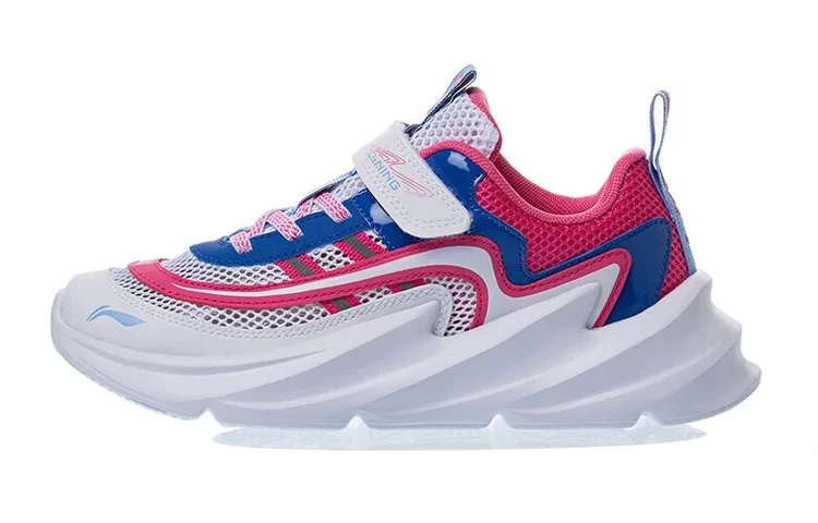 Кроссовки детские Li Ning Big Shark Reflective Low top бело-розово-голубые для подростков Li-Ning YOUNG — фото 3