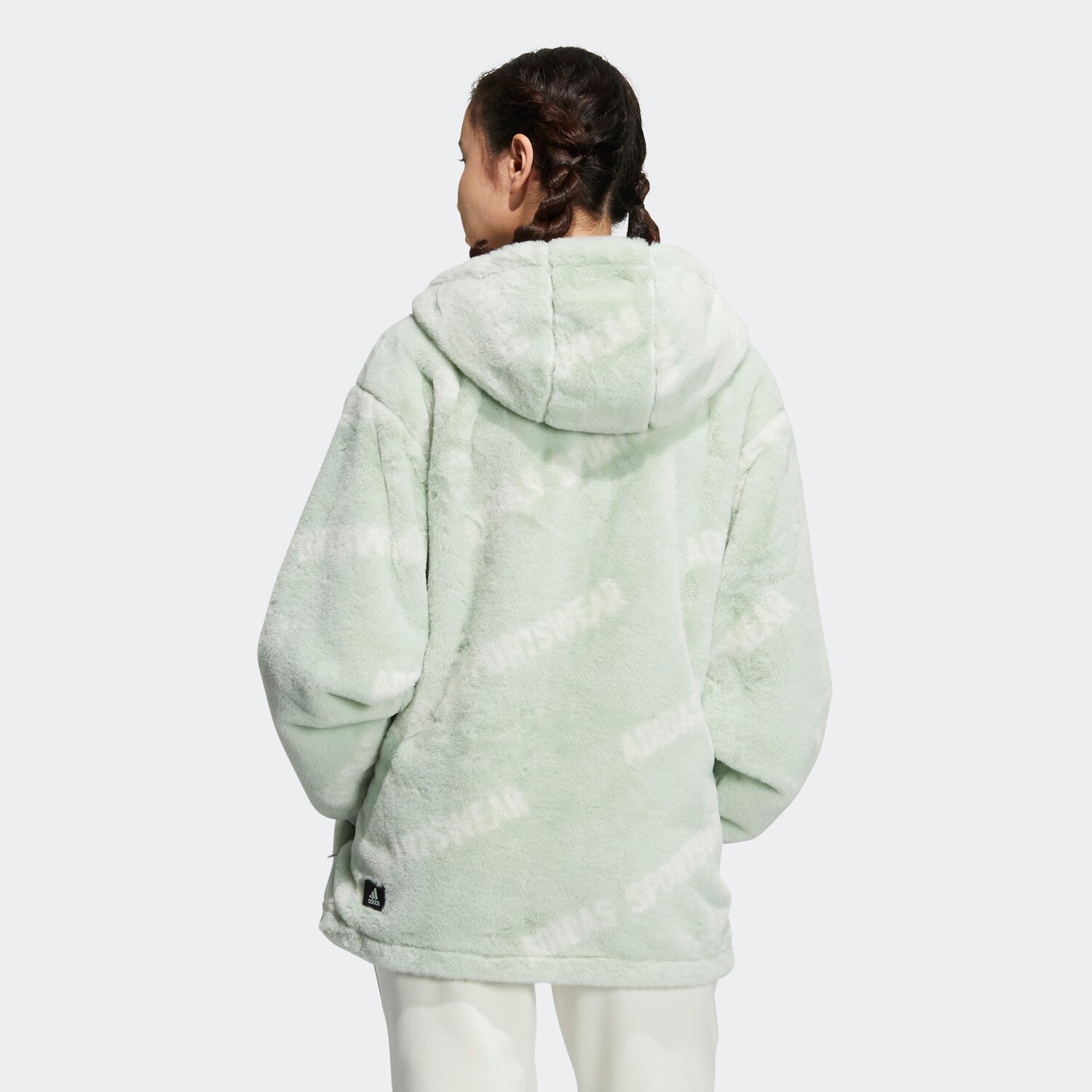 Бархатная куртка женская льняная зеленая Adidas — фото 3