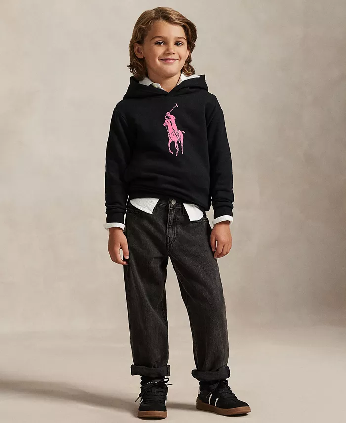 Детская толстовка с капюшоном Pink Pony для малышей и мальчиков Polo Ralph Lauren, черный — фото 2