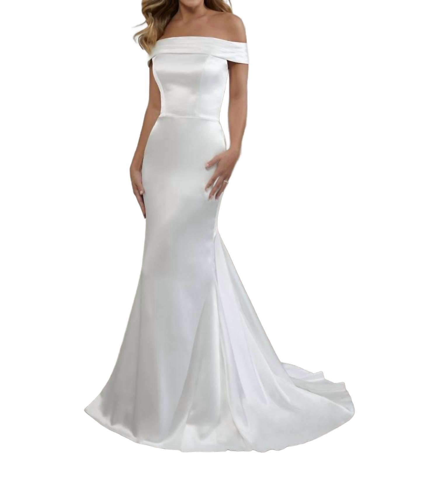 

Christina Wu Платье с открытыми плечами цвета слоновой кости