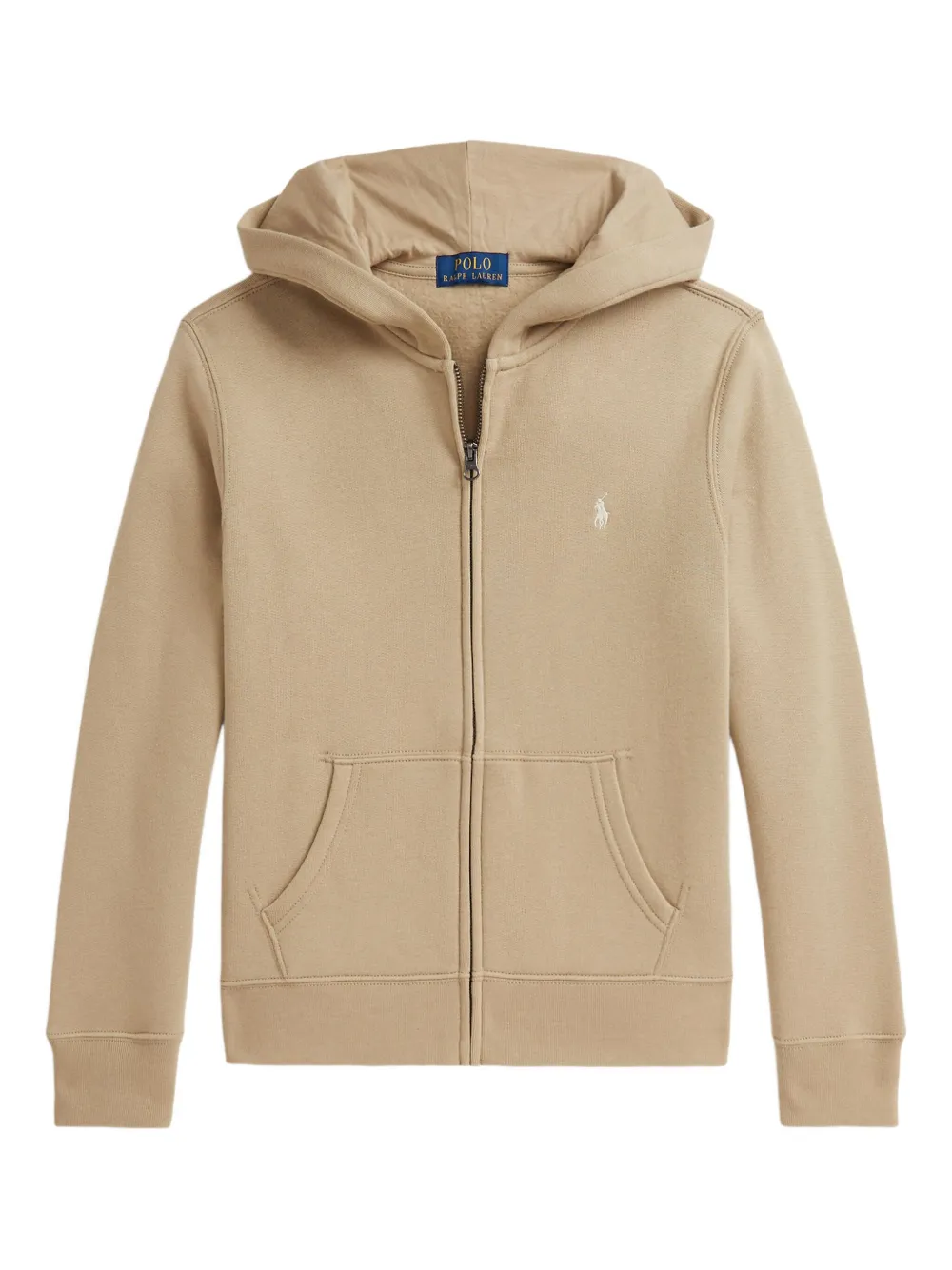 

Худи на молнии с вышитым логотипом Polo Ralph Lauren Kids, нейтральный
