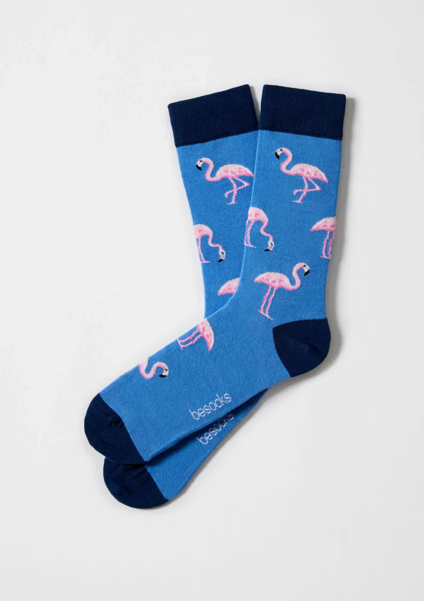 

Высокие носки унисекс из органического хлопка синего цвета Besocks, синий