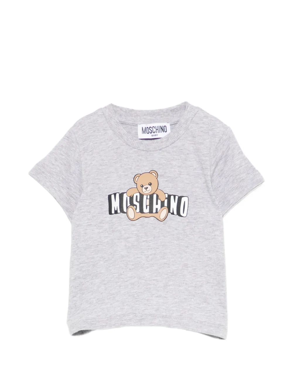 

Футболка с изображением медведя Moschino Kids, серый