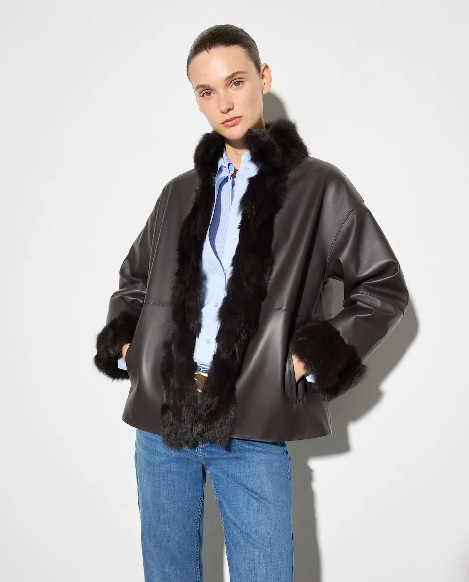 

Женская короткая однотонная куртка Woman El Corte Inglés, коричневый