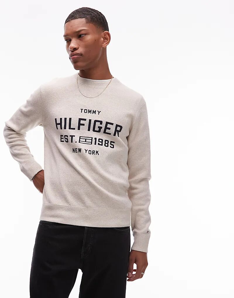 

Бежевый свитер с логотипом Tommy Hilfiger