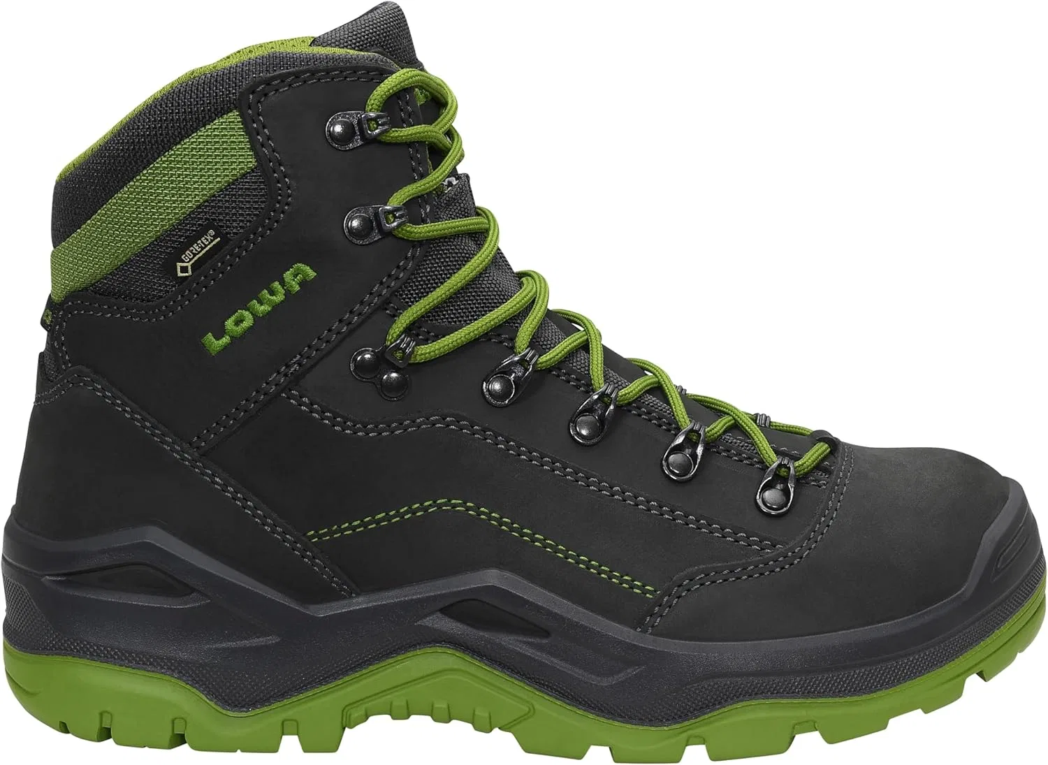 ELTEN Рабочие защитные ботинки LOWA Renegade Work GTX Green Mid S3S CI, для мужчин и женщин, кожа/текстиль, стальной защитный носок, легкие, спортивные — фото 2