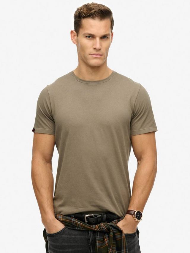 

Хлопчатобумажная футболка regular fit с коротким рукавом essential Superdry, цвет Washed Morel Brown