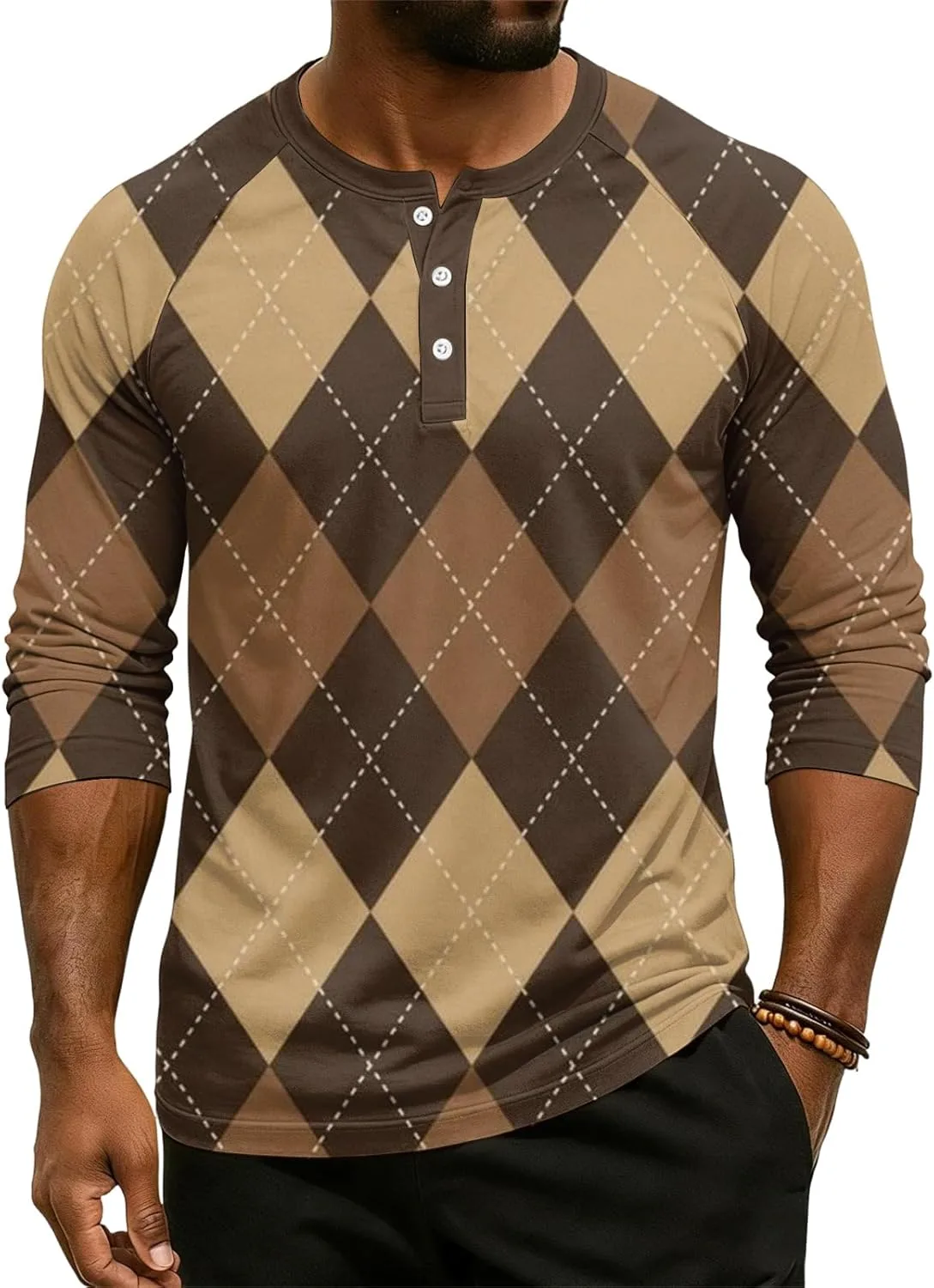 

Мужская футболка поло в полоску с длинным рукавом и пуговицами BEIBEINOYA