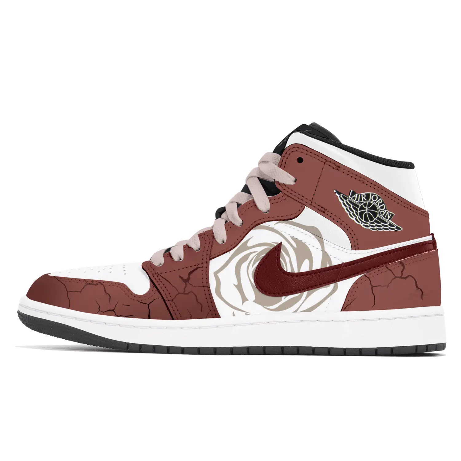 

Jordan Air 1 Desert Rose, устойчивые к истиранию пыли мужские баскетбольные кроссовки Mid Top Vintage красные