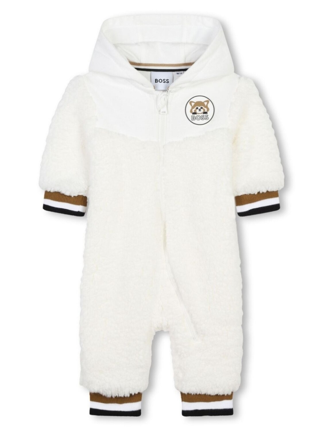 

BOSS Kidswear ромпер из шерпы с логотипом, белый