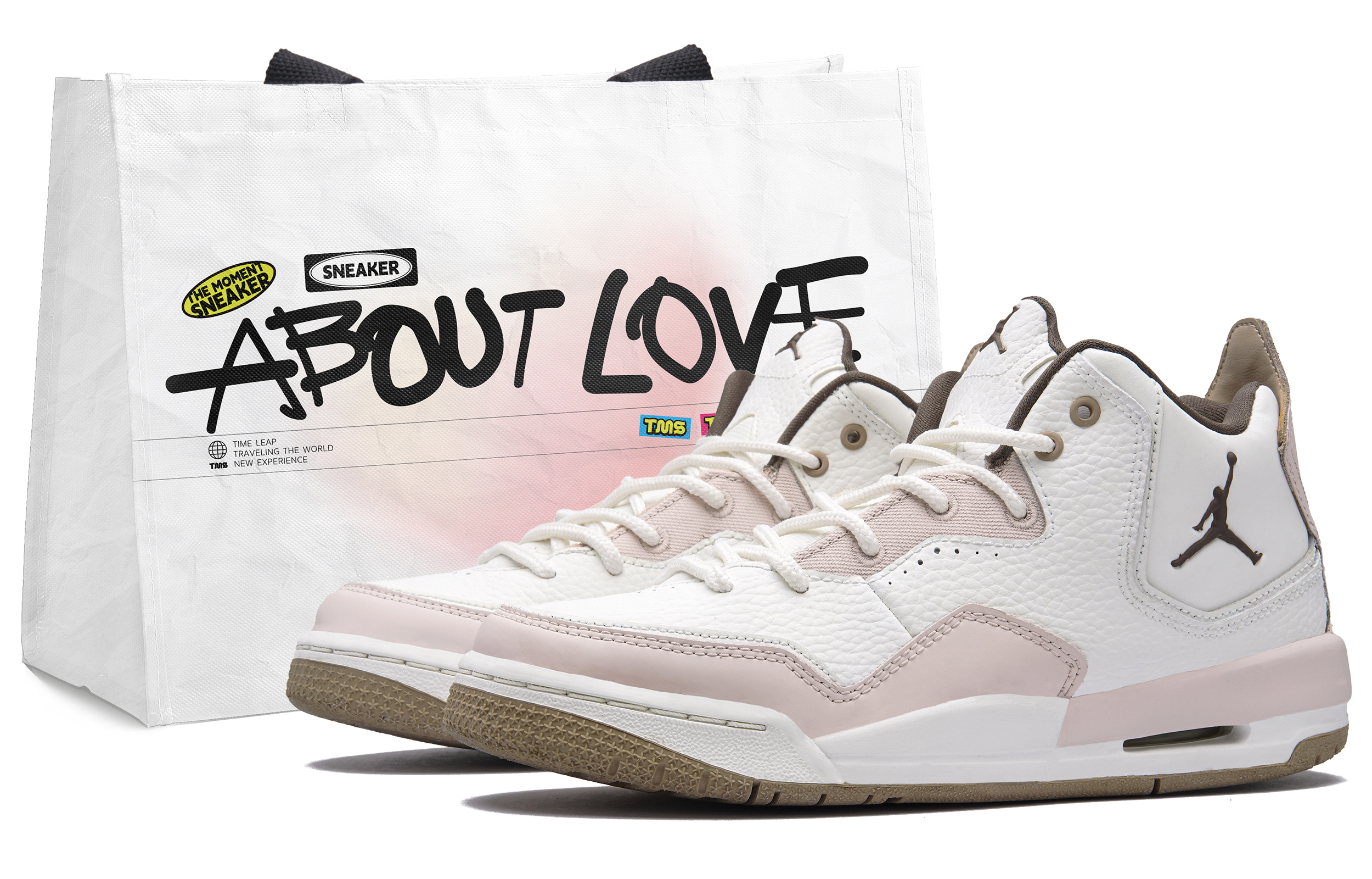 

Jordan Баскетбольные кроссовки Courtside 23 Peach Bubble Gum Mid Top для детей и подростков