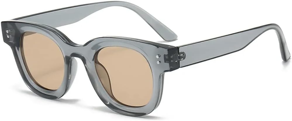 

Солнцезащитные очки с защитой UV400 | Круглые желтые заклепки в стиле панк | для женщин и мужчин, для занятий спортом на открытом воздухе и вождения DSVIGF, Gray Champagne