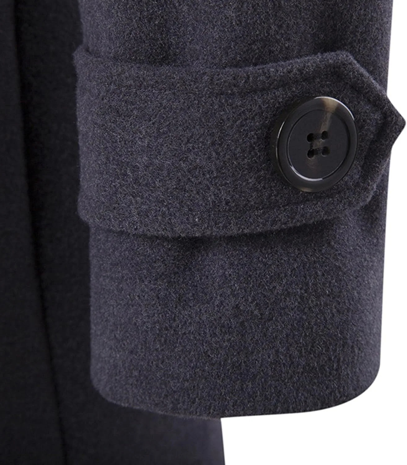 Мужское пальто из шерстяной смеси в стиле pea coat, классическое двубортное тренч, модное теплое зимнее пальто для делового стиля с лацканами Generic, серый — фото 3