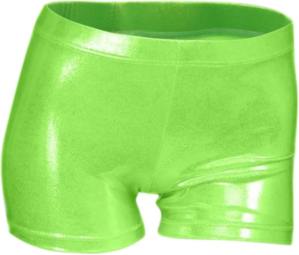 ZIZI Aosva Little Big Girls' Sparkle Dance Tumbling Athletic Gymnastics Short 2-14Years, зеленый