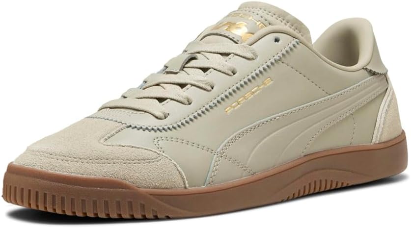 Кроссовки PUMA мужские Porsche Legacy X Club 5V5 Lux на шнуровке, повседневные - бежевые — фото 2