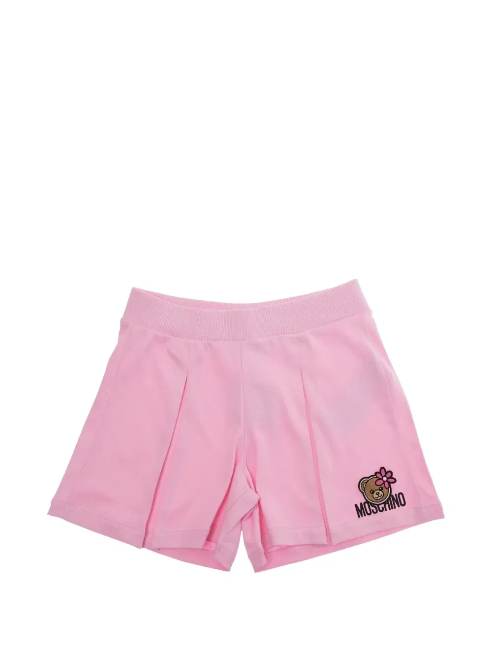 Шорты с вышивкой и складками Moschino Kids, розовый