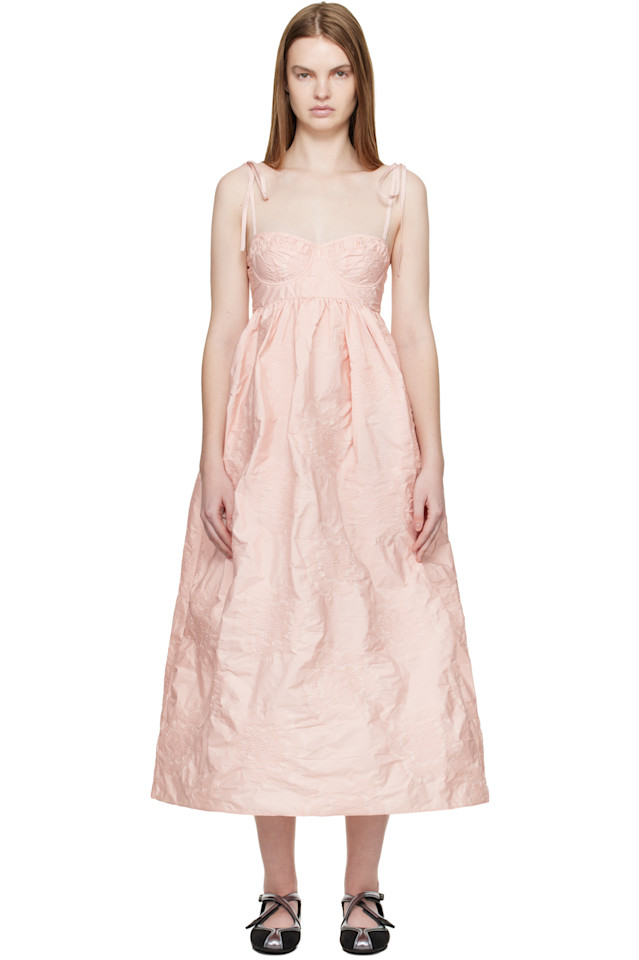 

Cecilie Bahnsen Розовое миди-платье Cbalena