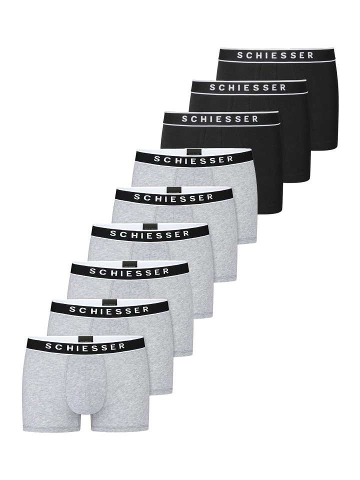 

Schiesser Ретро шорты/брюки из органического хлопка 95/5 серого/черного цвета