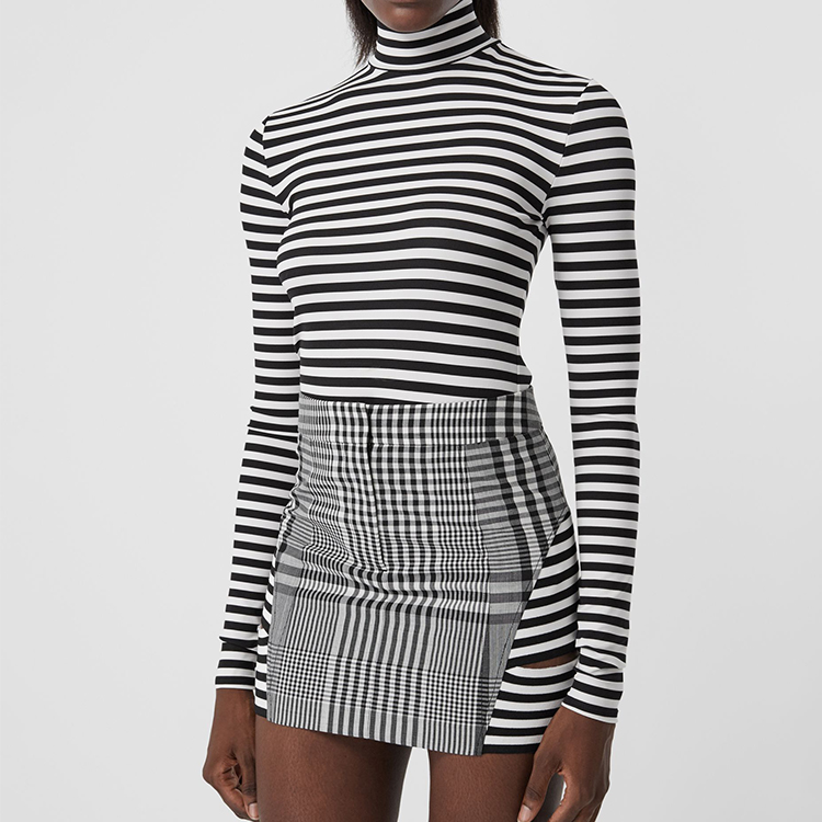 Юбка Кожаная Burberry, женская, короткая юбка, черный — фото 4