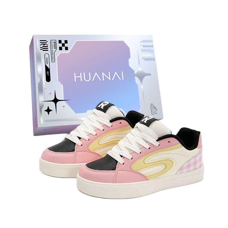 

HUANAI Кремово-розовые лоу-топы для скейтбординга унисекс, цвет Cream Pink