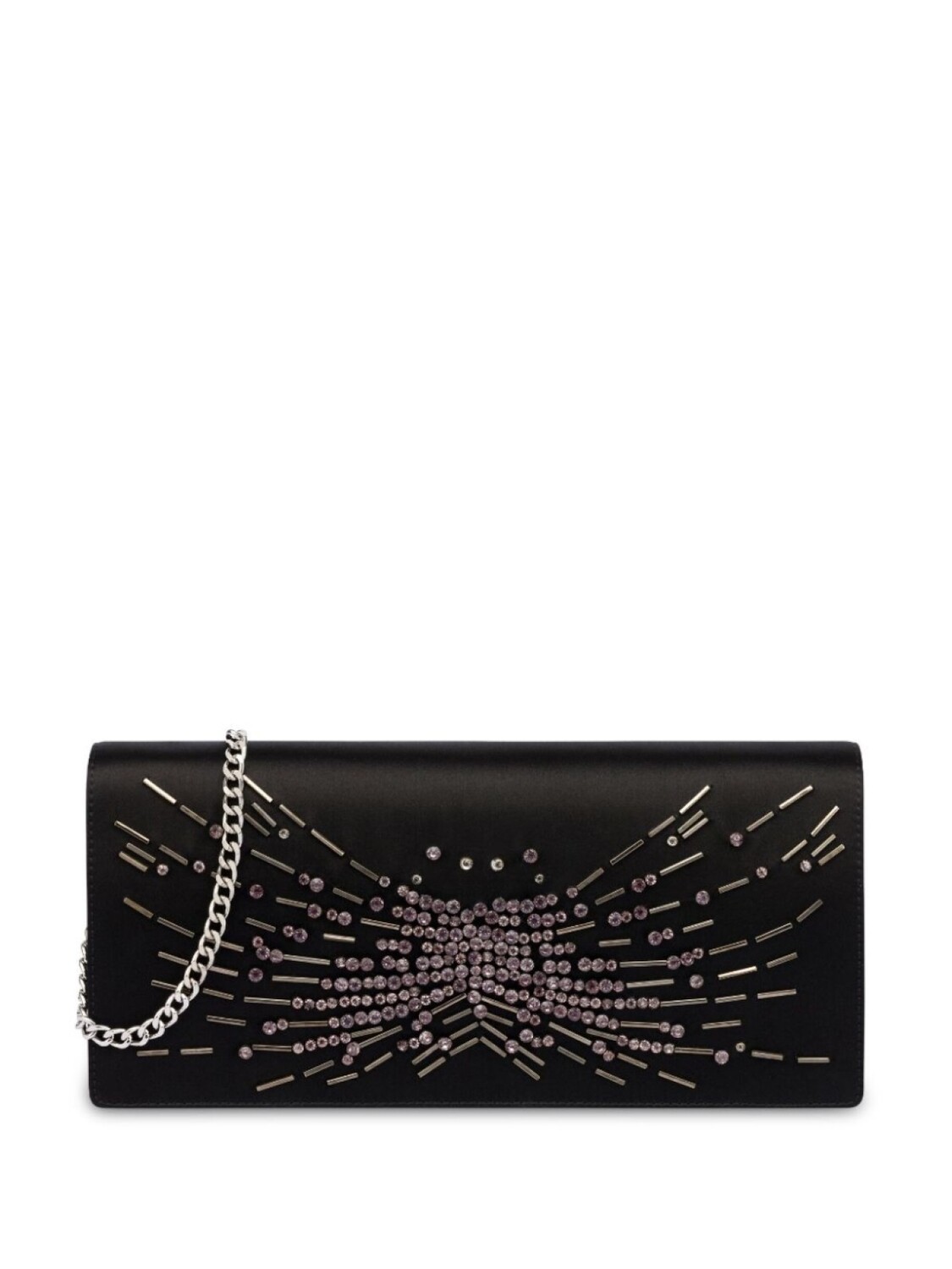 

Alberta Ferretti атласный клатч с кристаллами, черный