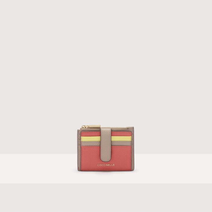 

Визитница из зерненой кожи Coccinelle METALLIC TRICOLOR, красный