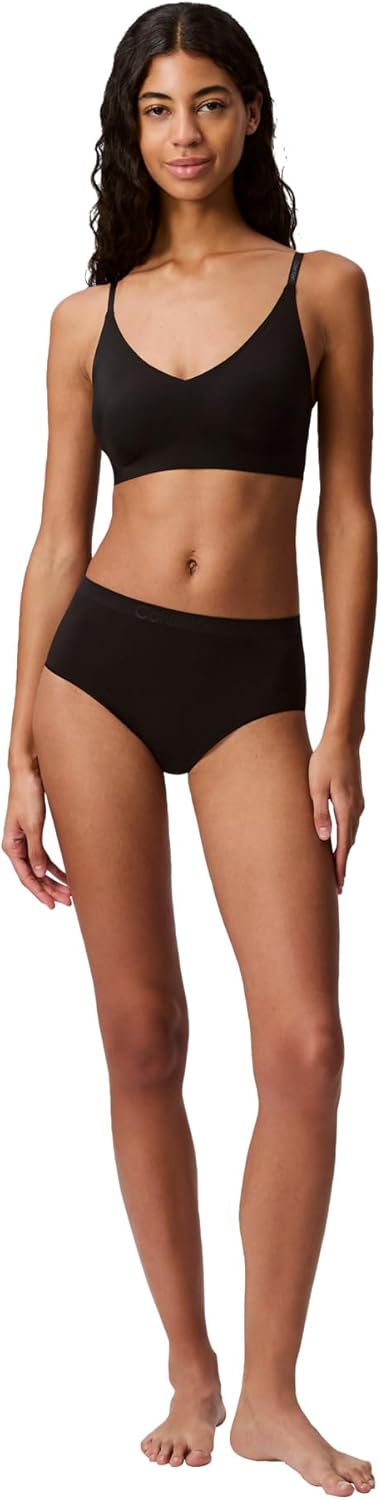 Женский бюстгальтер-бралетт Calvin Klein Invisibles Comfort с легкой подкладкой, бесшовный, с треугольными чашечками и косточками-косточками, Black — фото 4