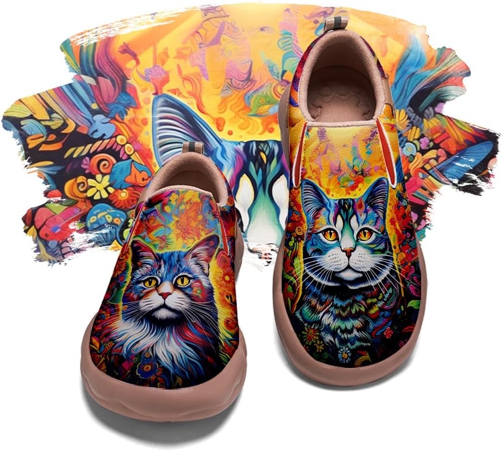 

Мужские раскрашенные обувь для путешествий, повседневные лоферы, прогулочные слипоны, удобные модные кроссовки с художественным дизайном Onehorse, Art-01