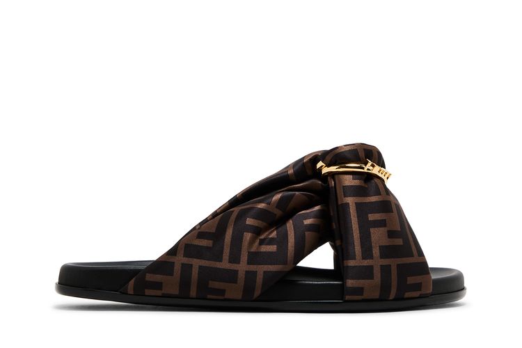 Кроссовки Fendi Wmns Feel FF Satin Slide 'Brown', коричневый
