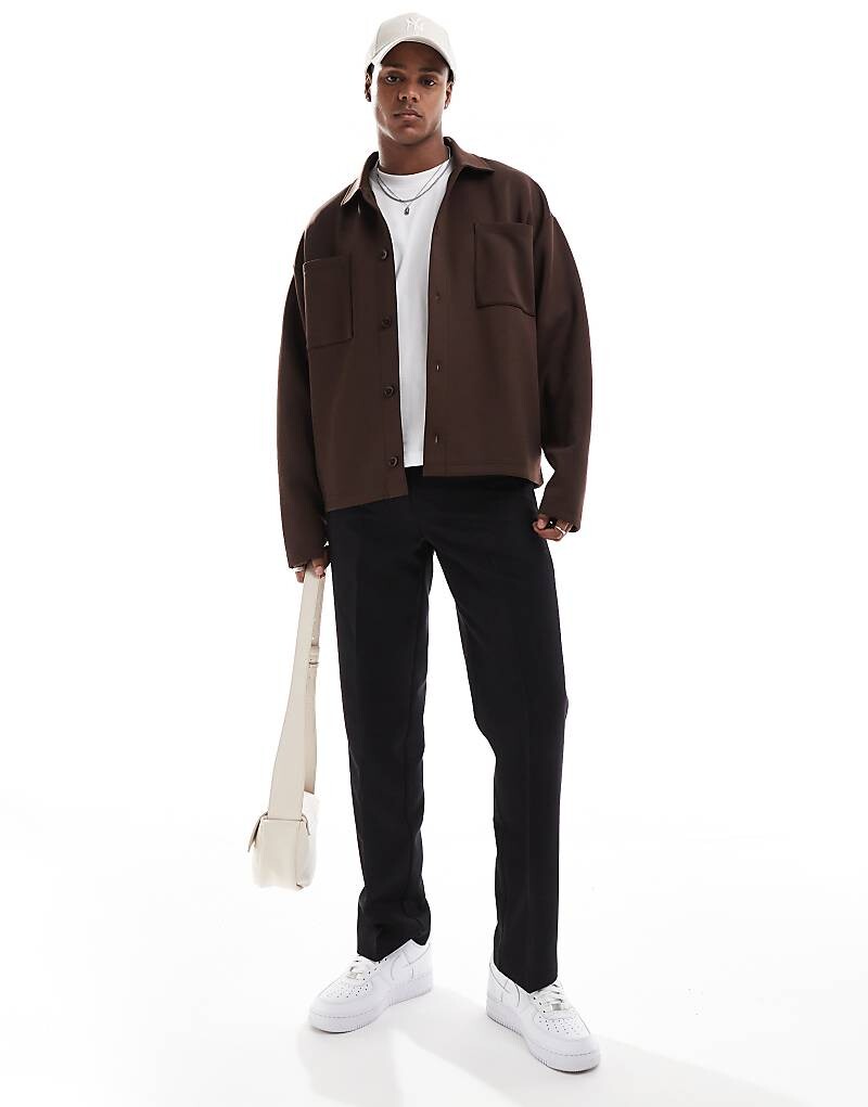 

Черные элегантные прямые брюки ASOS DESIGN