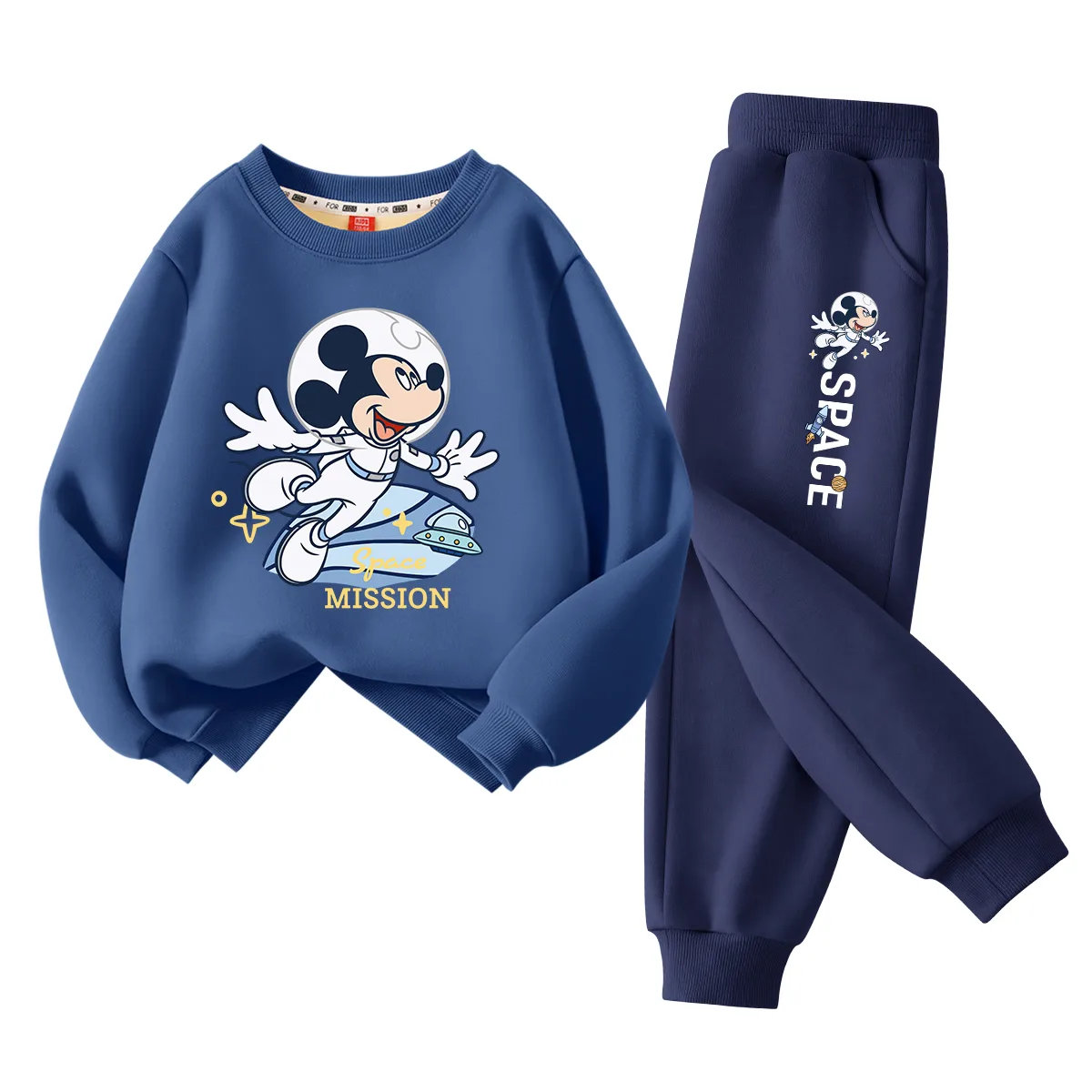 Детская повседневная спортивная толстовка Disney, [Thickened and Fleece-Lined]Indigo Blue+Indigo K Navy Blue